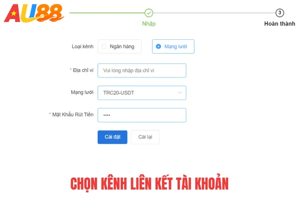 Chọn kênh liên kết tài khoản